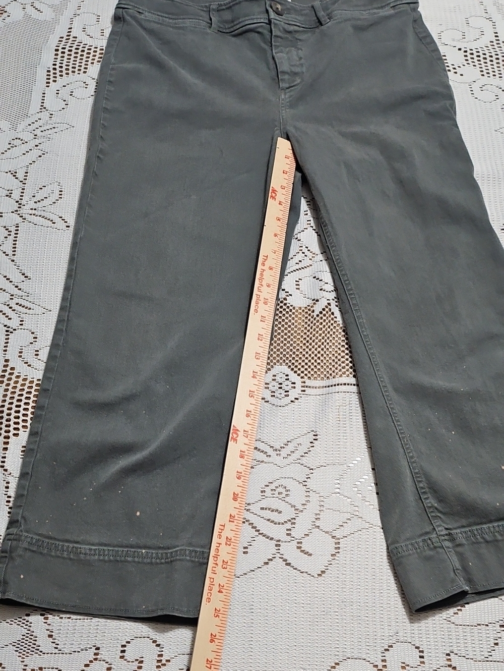 LOFT Gray Denim-Texture Pants - Picture 2 of 12